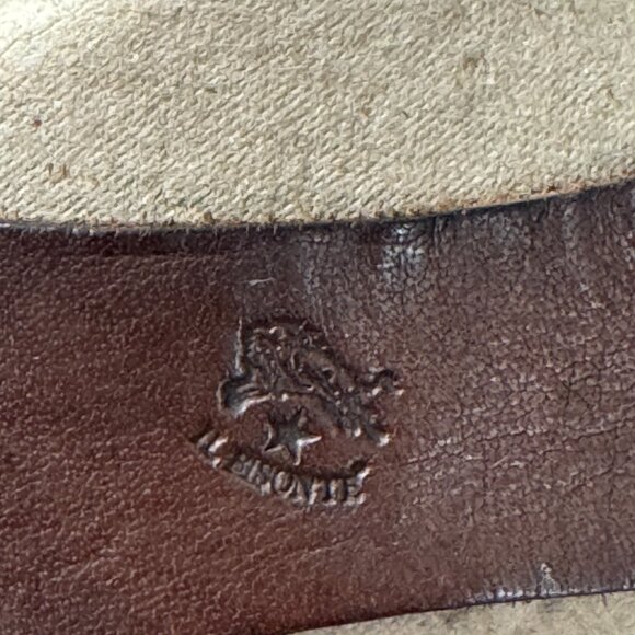 IL BISONTE Brown Leather Thong Sandals, Men Size 45